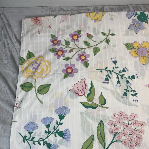 Barbara Brody For Martex Twin Flat Floral Percale Flat Bed Sheet Bright Color - Picture 4 of 7